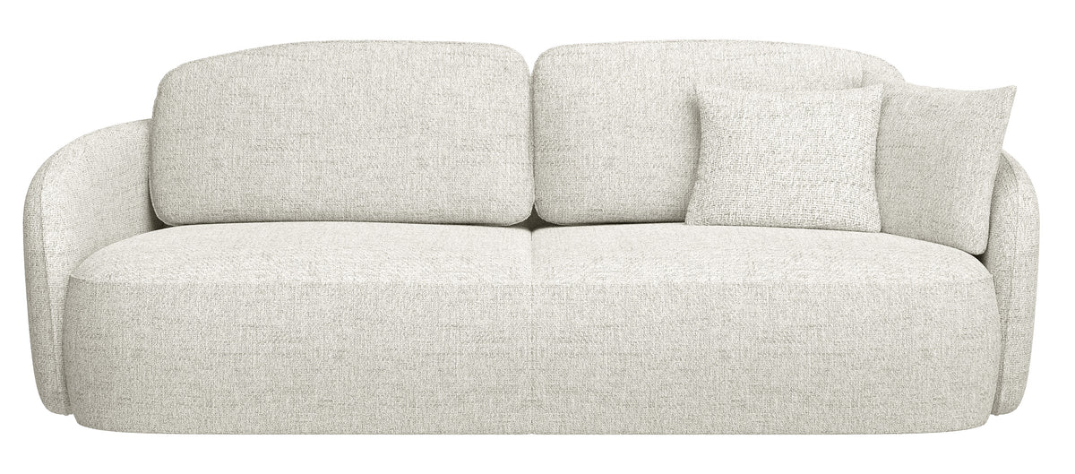 Dreisitziges ausklappbares Sofa Savoy mit Stauraum, cremefarbene Flechtung