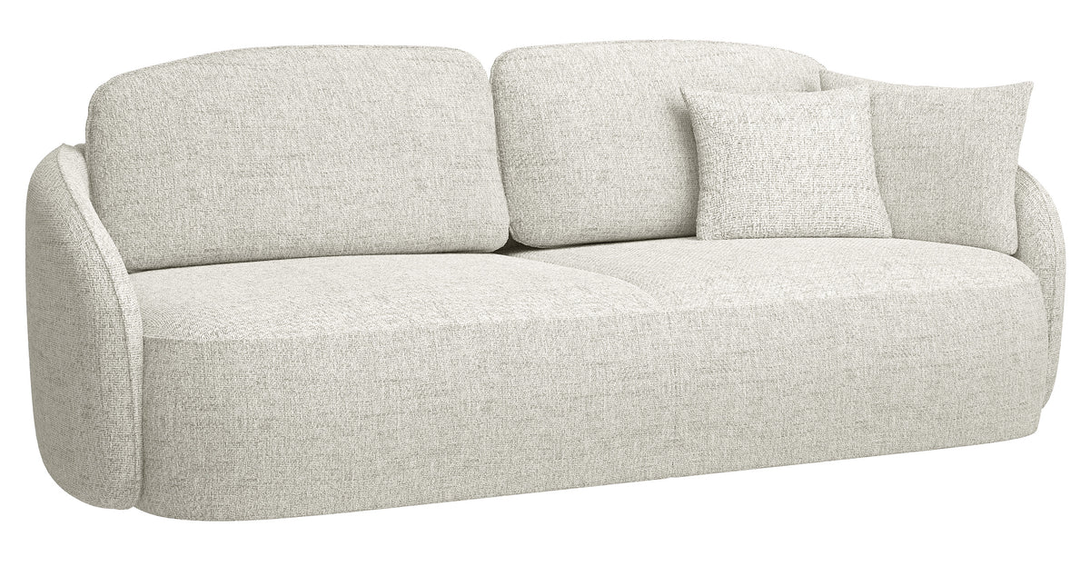 Canapé convertible 3 places Savoy avec rangement, tissage crème