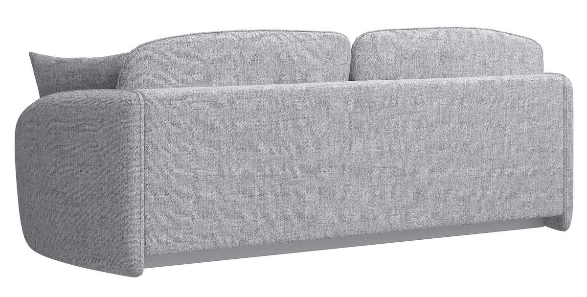 Dreisitziges Schlafsofa Savoy mit Stauraum, hellgraues Geflecht