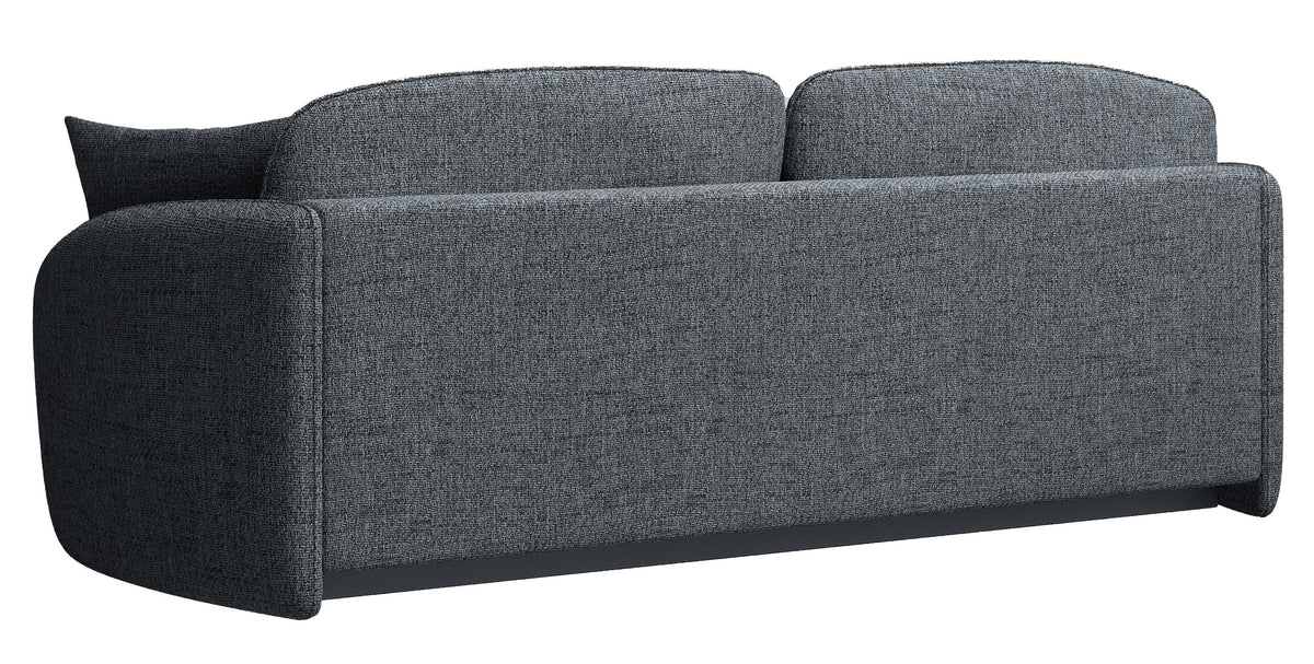 Dreisitziges ausklappbares Sofa Savoy mit Stauraum, dunkelgraues Geflecht
