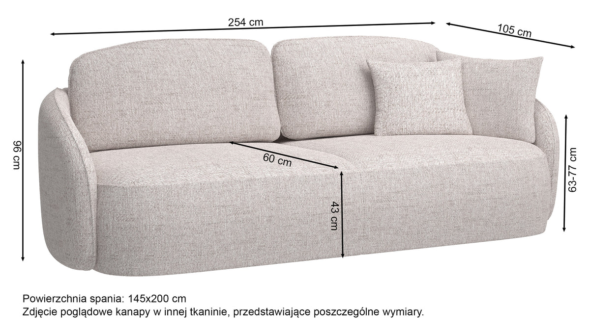 Dreisitziges ausklappbares Sofa Savoy mit Stauraum, beige, hydrophobes Chenille
