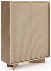 Commode deux portes Semi avec éclairage LED 104 cm bolivar naturel/cappuccino