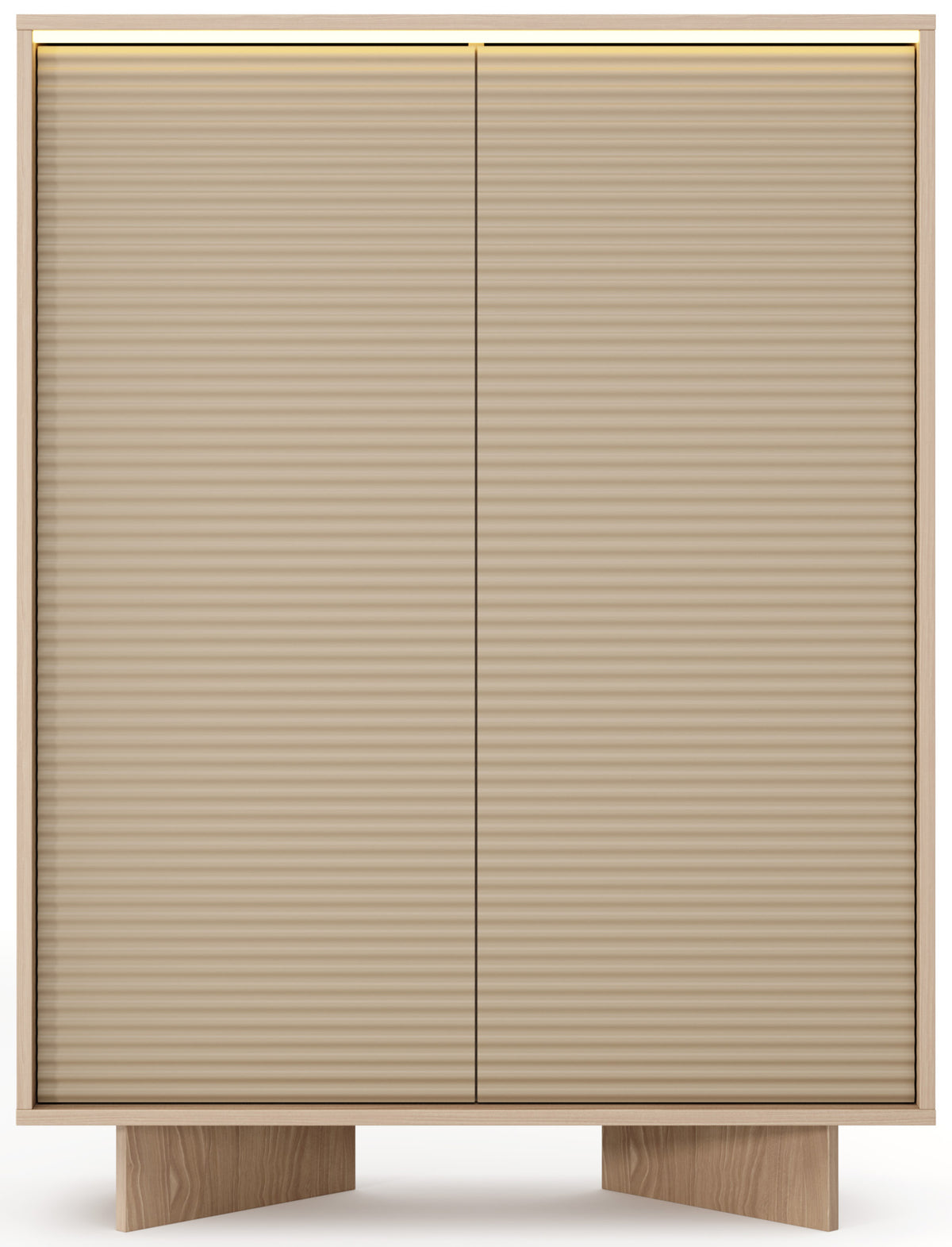 Commode deux portes Semi avec éclairage LED 104 cm bolivar naturel/cappuccino