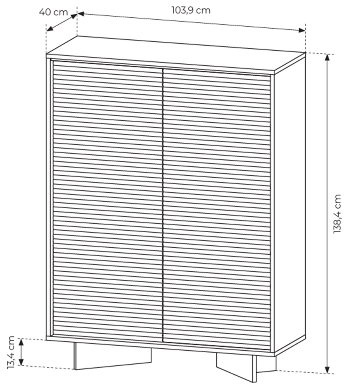 Commode deux portes Semi avec éclairage LED 104 cm bolivar naturel/cappuccino