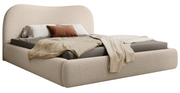 Lit tapissé Simsalo 160x200 cm avec rangement bouclé beige