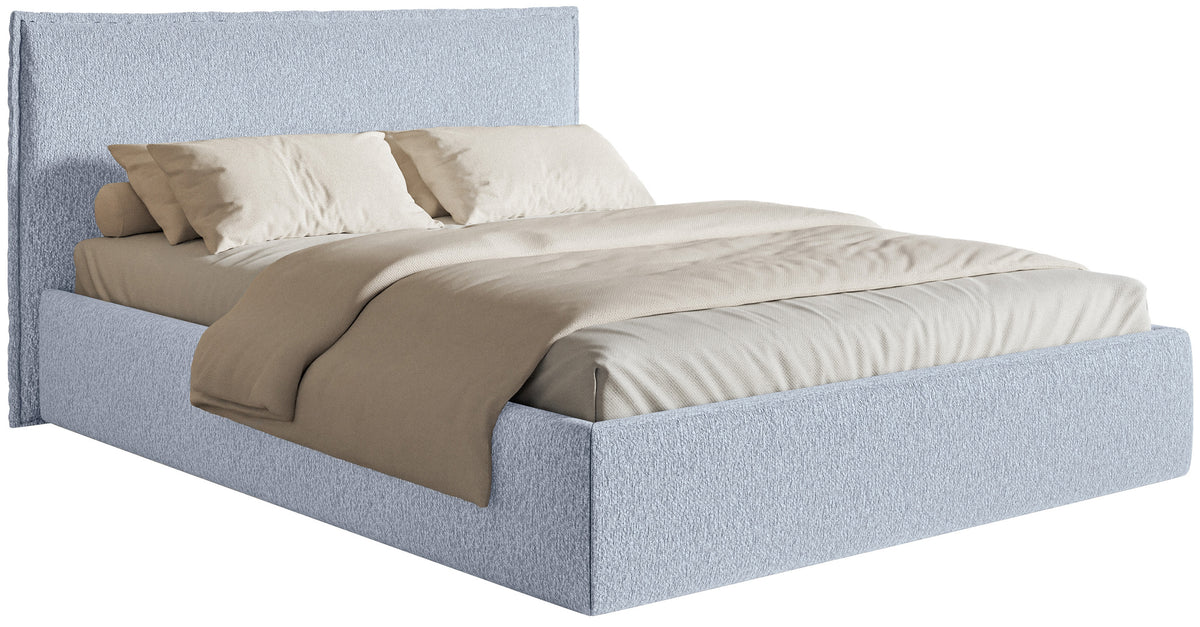 Polsterbett 180x200 cm Softie Slim hellblauer Chenillestoff