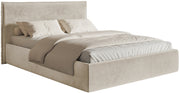 Polsterbett 180x200 cm Softie Slim beige, wasserabweisender Velours