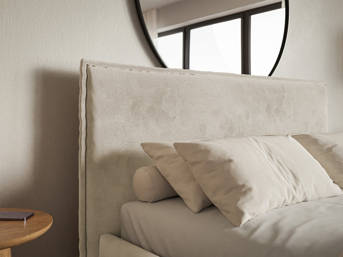 Polsterbett 180x200 cm Softie Slim beige, wasserabweisender Velours