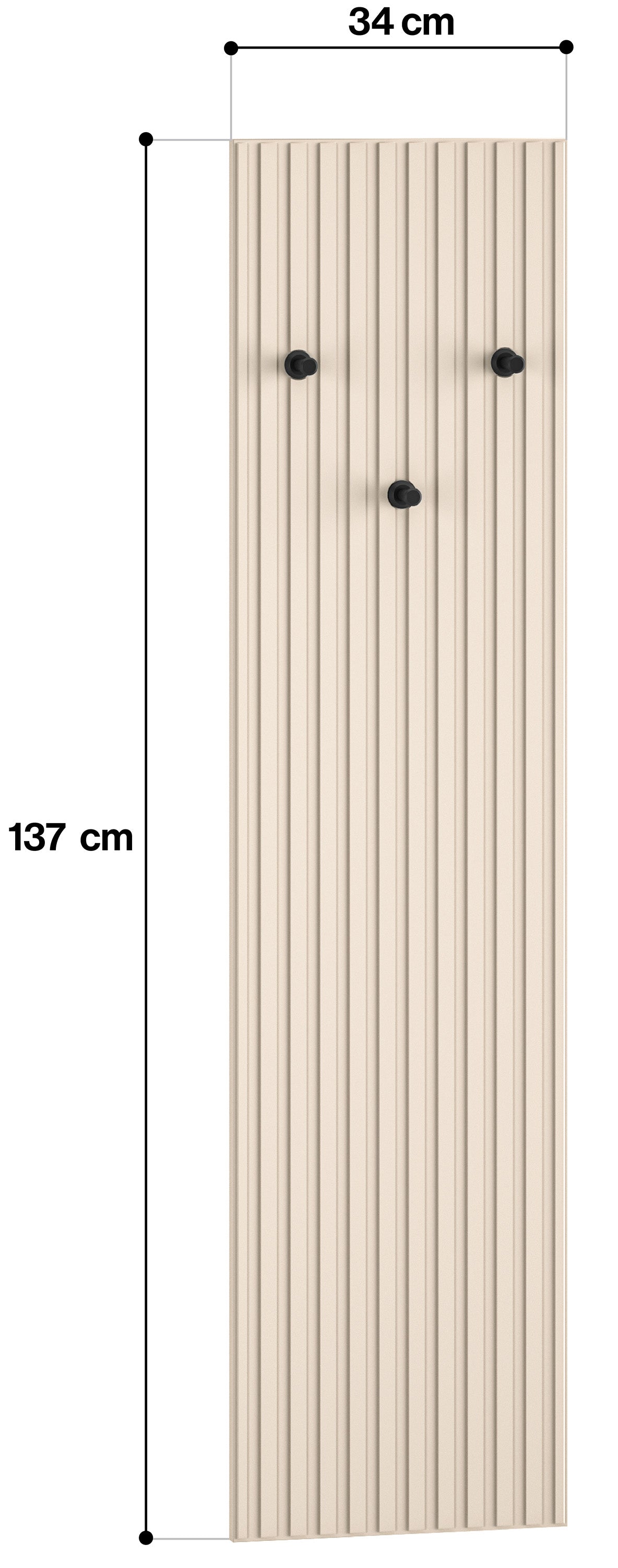 Wandhalter Caletto 34 cm dekorative Lamellen beige