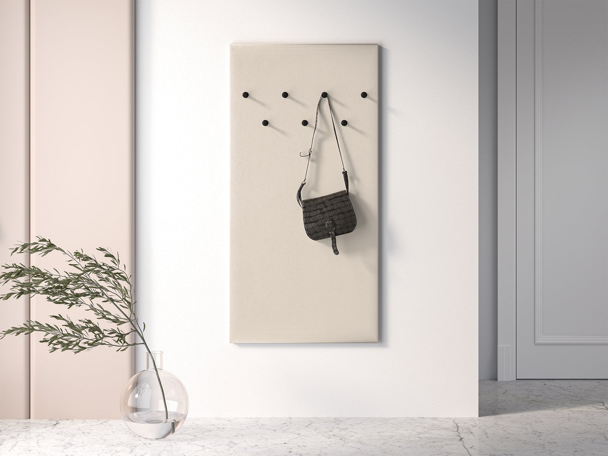 Porte-manteau mural rembourré Caletto 68 cm beige