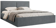 Lit tapissé 140x200 cm Soave II avec rangement et cadre métallique en velours acier