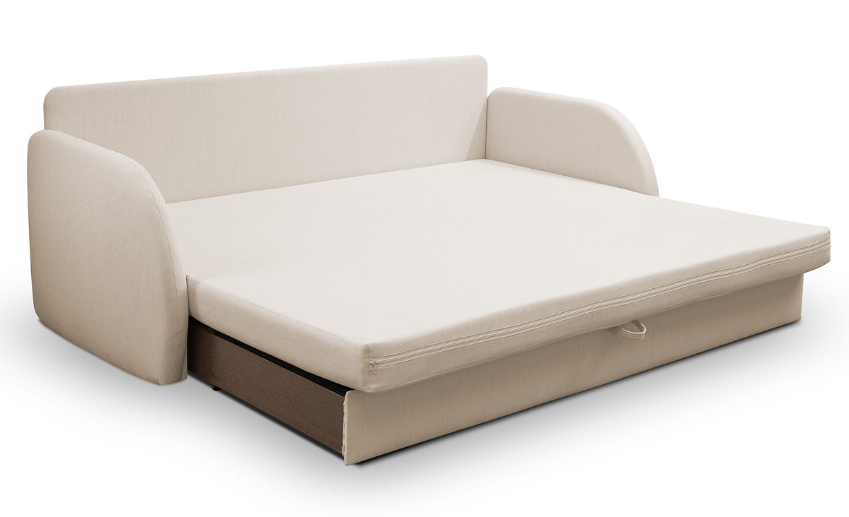 Canapé convertible trois places Diego en rotin clair beige