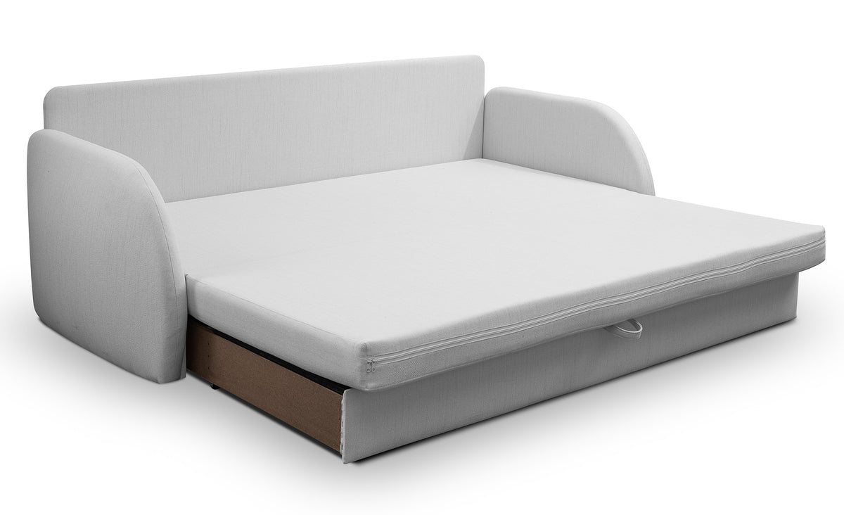 Canapé convertible 3 places Diego en tissage gris clair