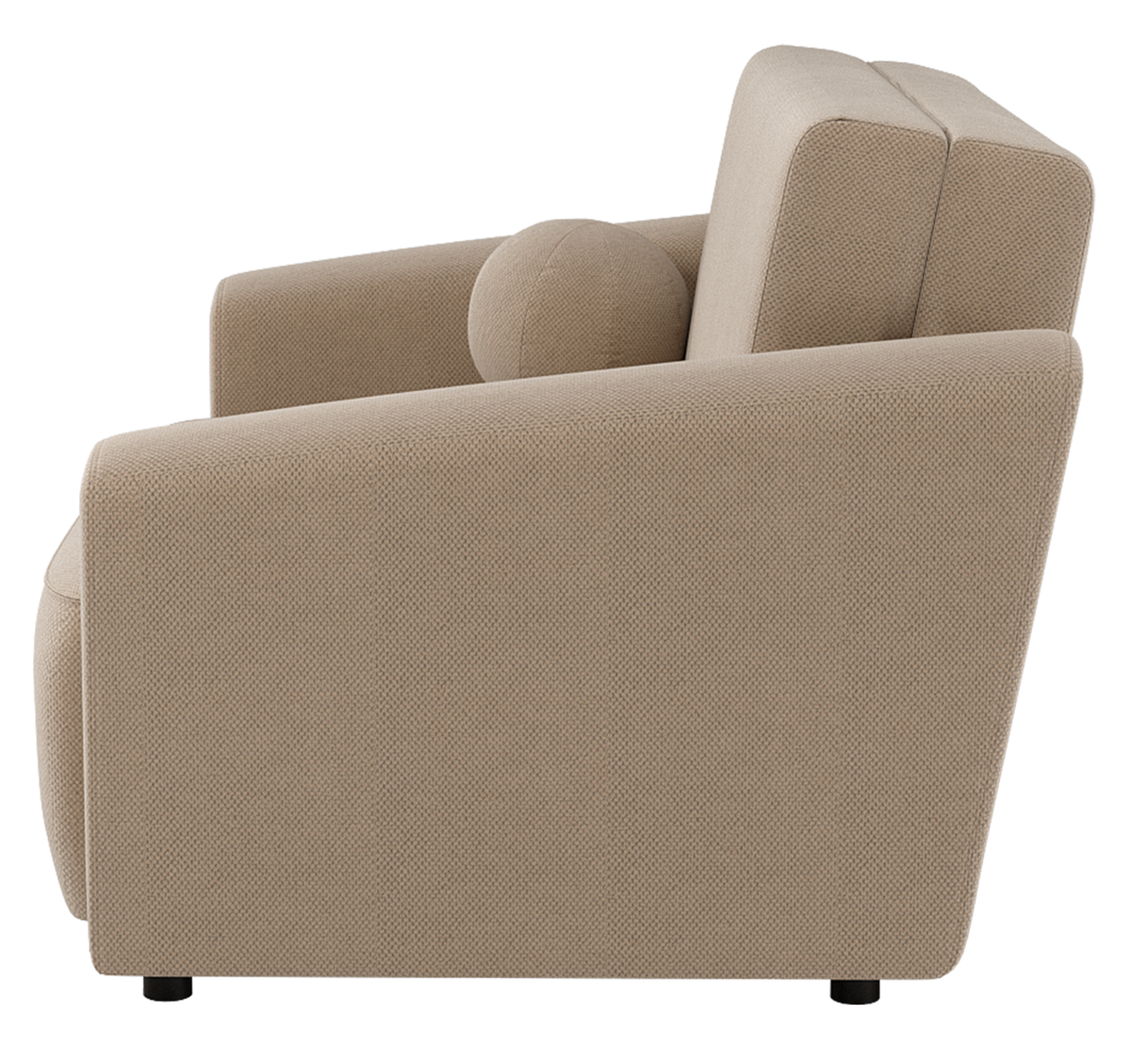 Canapé convertible 2 places Stevio 150 cm avec rangement, beige en chenille hydrofuge