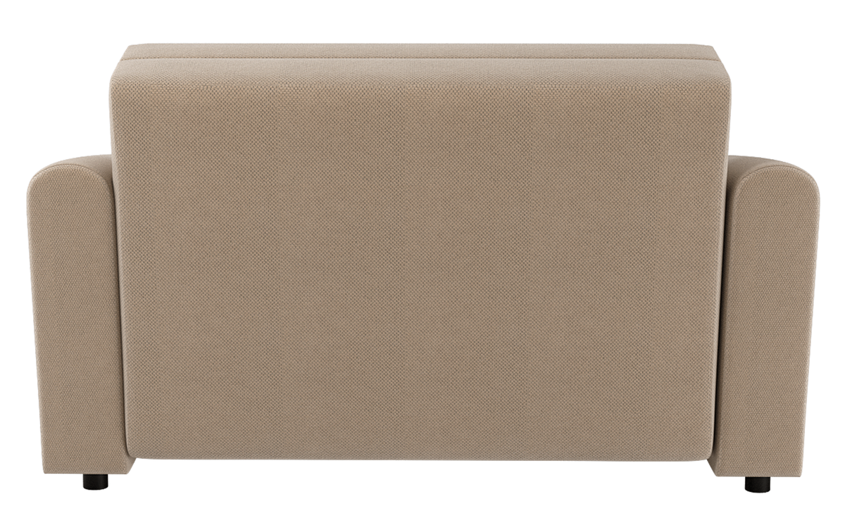 Canapé convertible 2 places Stevio 150 cm avec rangement, beige en chenille hydrofuge