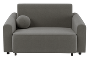 Canapé convertible 2 places Stevio 150 cm avec rangement, tissu chenille hydrofuge gris foncé