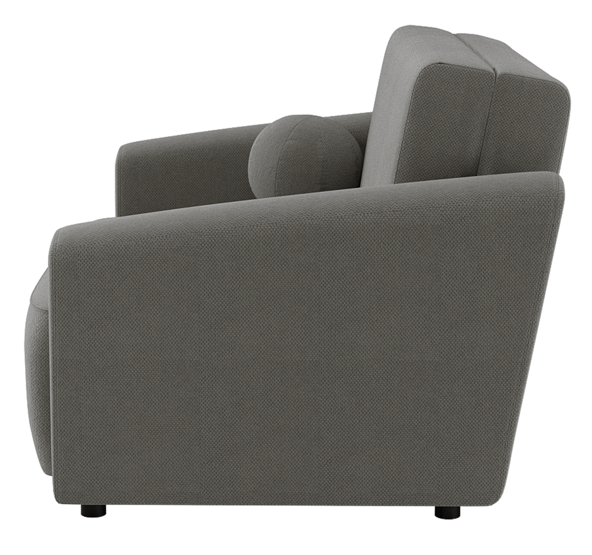 Canapé convertible 2 places Stevio 150 cm avec rangement, tissu chenille hydrofuge gris foncé