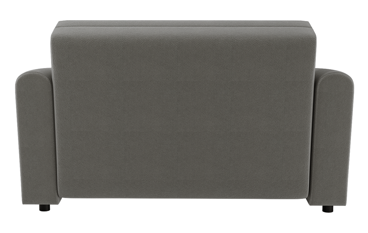 Canapé convertible 2 places Stevio 150 cm avec rangement, tissu chenille hydrofuge gris foncé