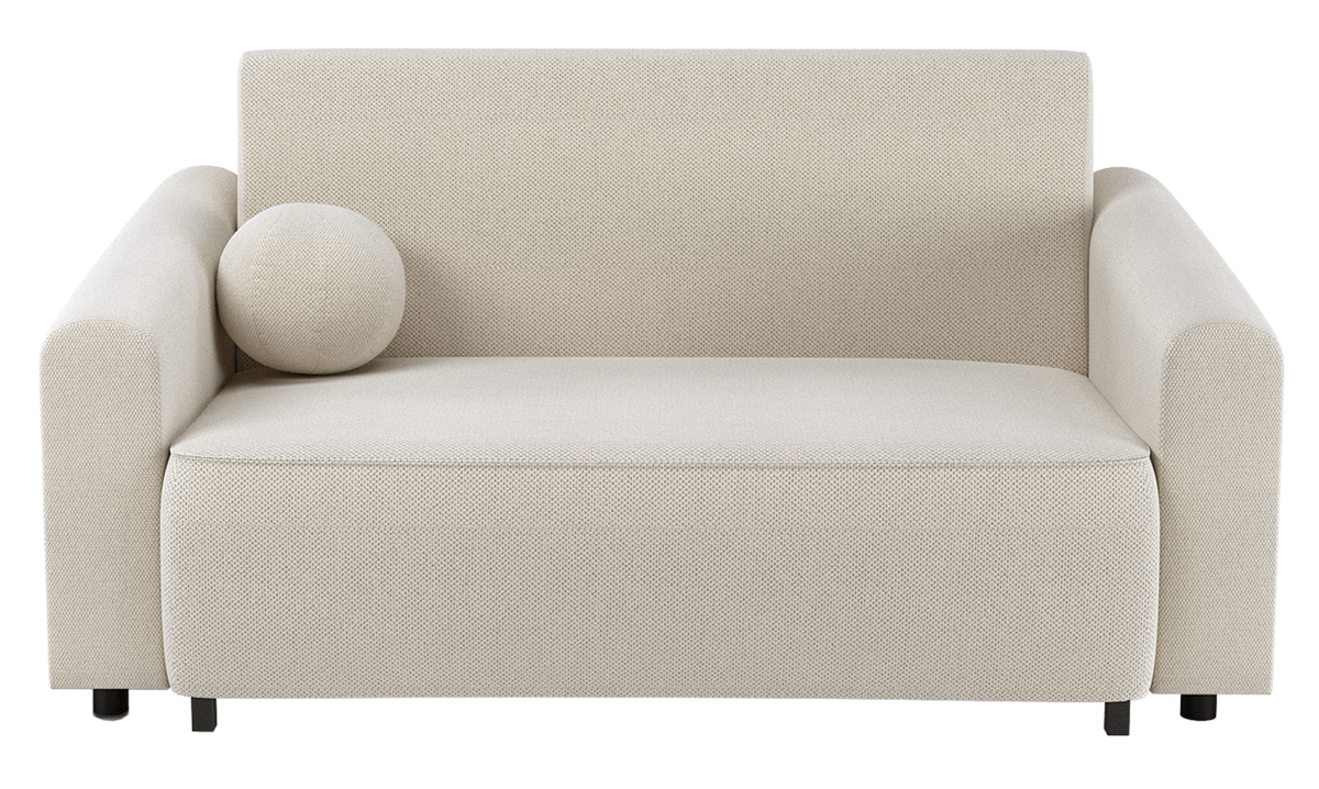 Zweisitziges ausziehbares Sofa Stevio 170 cm mit Stauraum, cremefarben, hydrophobes Chenille