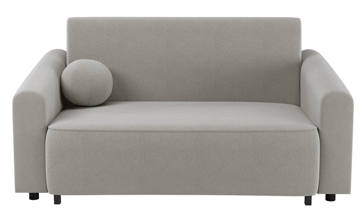 Zweisitziges ausklappbares Sofa Stevio 170 cm mit Stauraum, grau-beige, hydrophobes Chenille