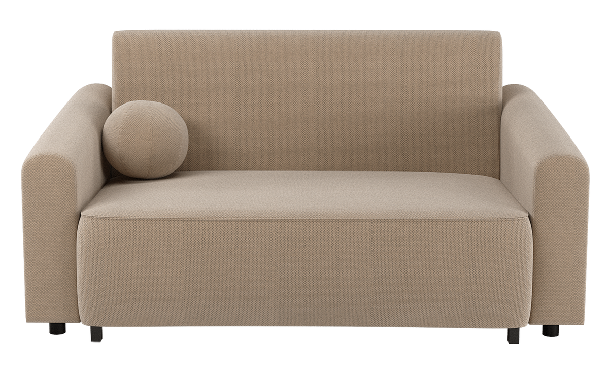 Zweisitziges ausklappbares Sofa Stevio 170 cm mit Stauraum, beige, hydrophobes Chenille