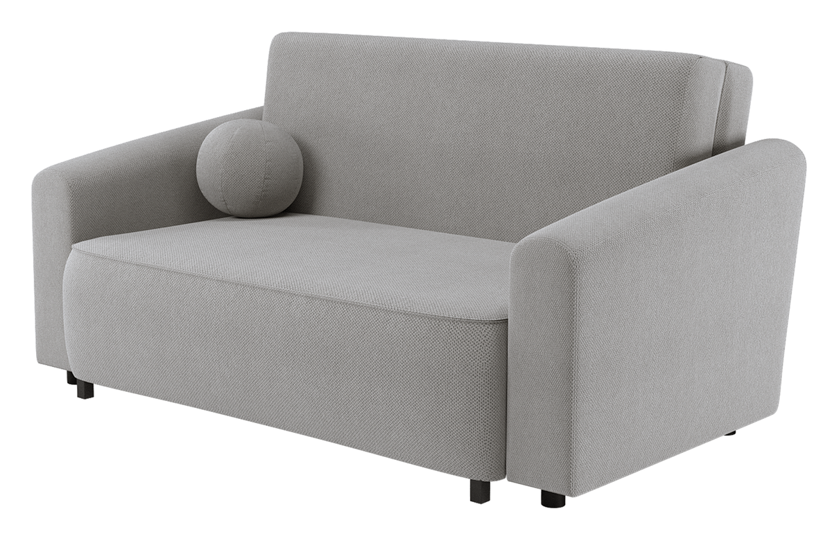 Zweisitziges ausklappbares Sofa Stevio 170 cm mit Stauraum, grauer hydrophober Chenille-Stoff