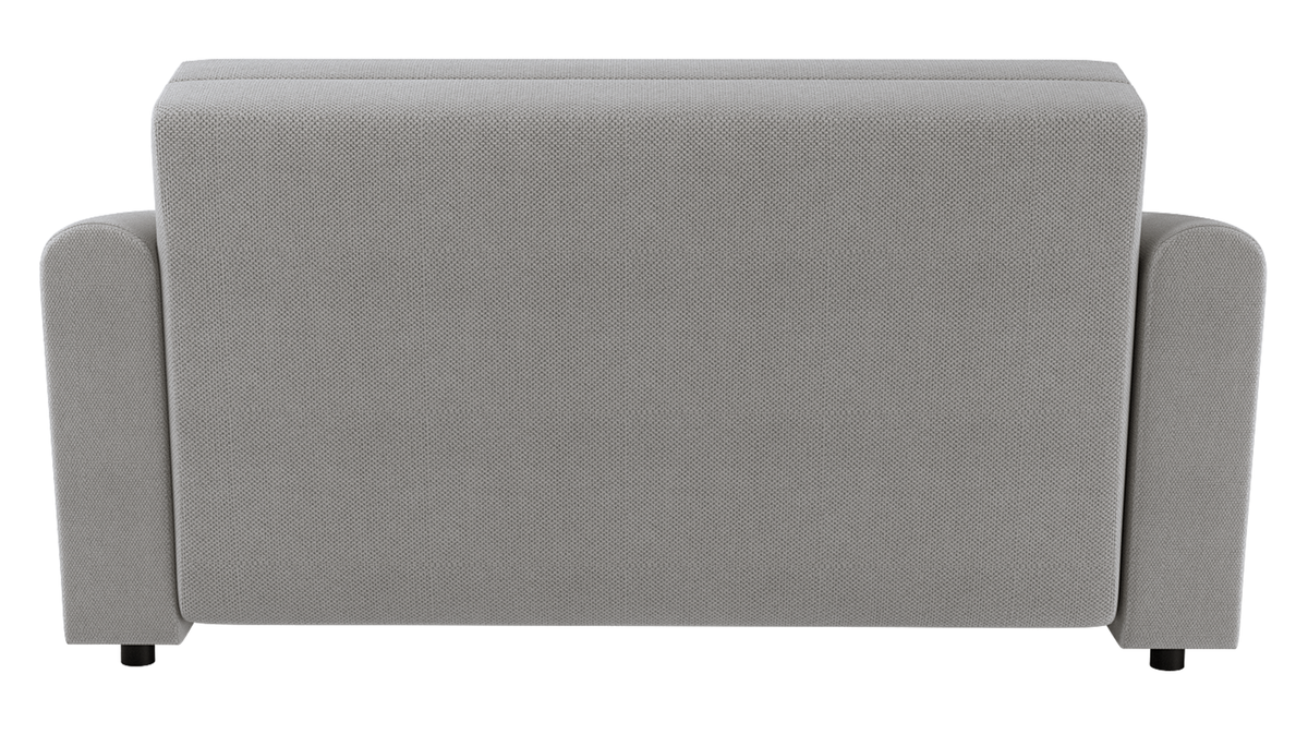 Zweisitziges ausklappbares Sofa Stevio 170 cm mit Stauraum, grauer hydrophober Chenille-Stoff