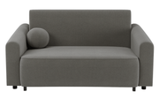 Canapé convertible 2 places Stevio 170 cm avec rangement, tissu chenille hydrofuge gris foncé