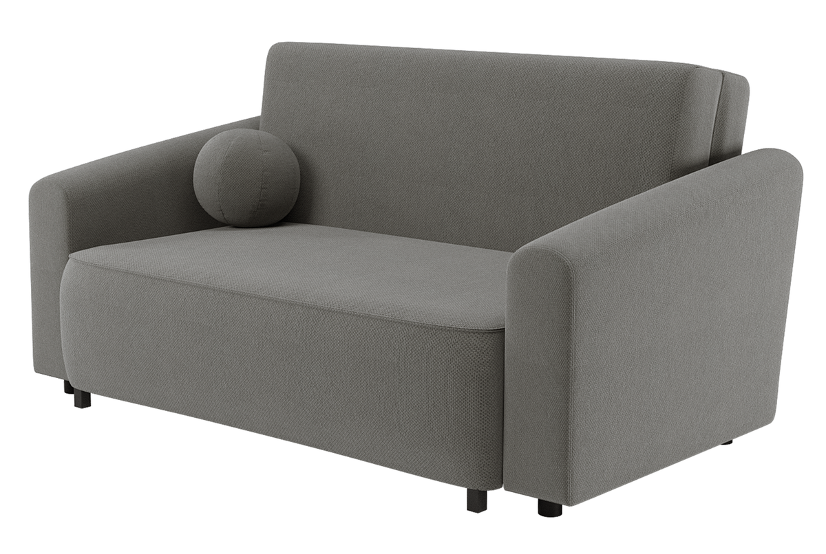 Canapé convertible 2 places Stevio 170 cm avec rangement, tissu chenille hydrofuge gris foncé