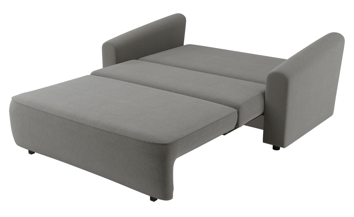 Canapé convertible 2 places Stevio 170 cm avec rangement, tissu chenille hydrofuge gris foncé