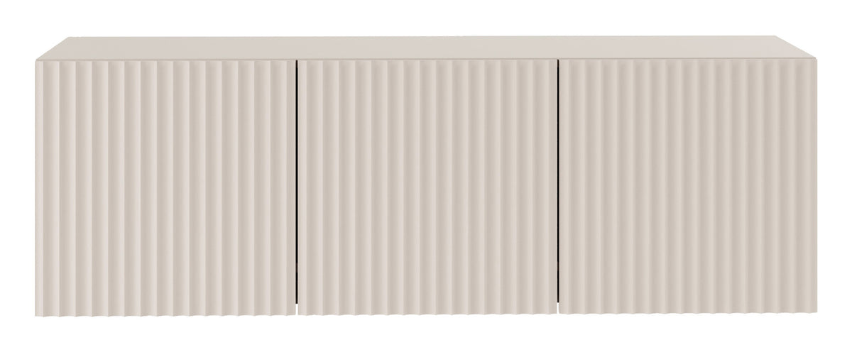 Drehtüriger TV-Schrank Sunds mit gerillten Fronten, 150 cm, Kaschmir