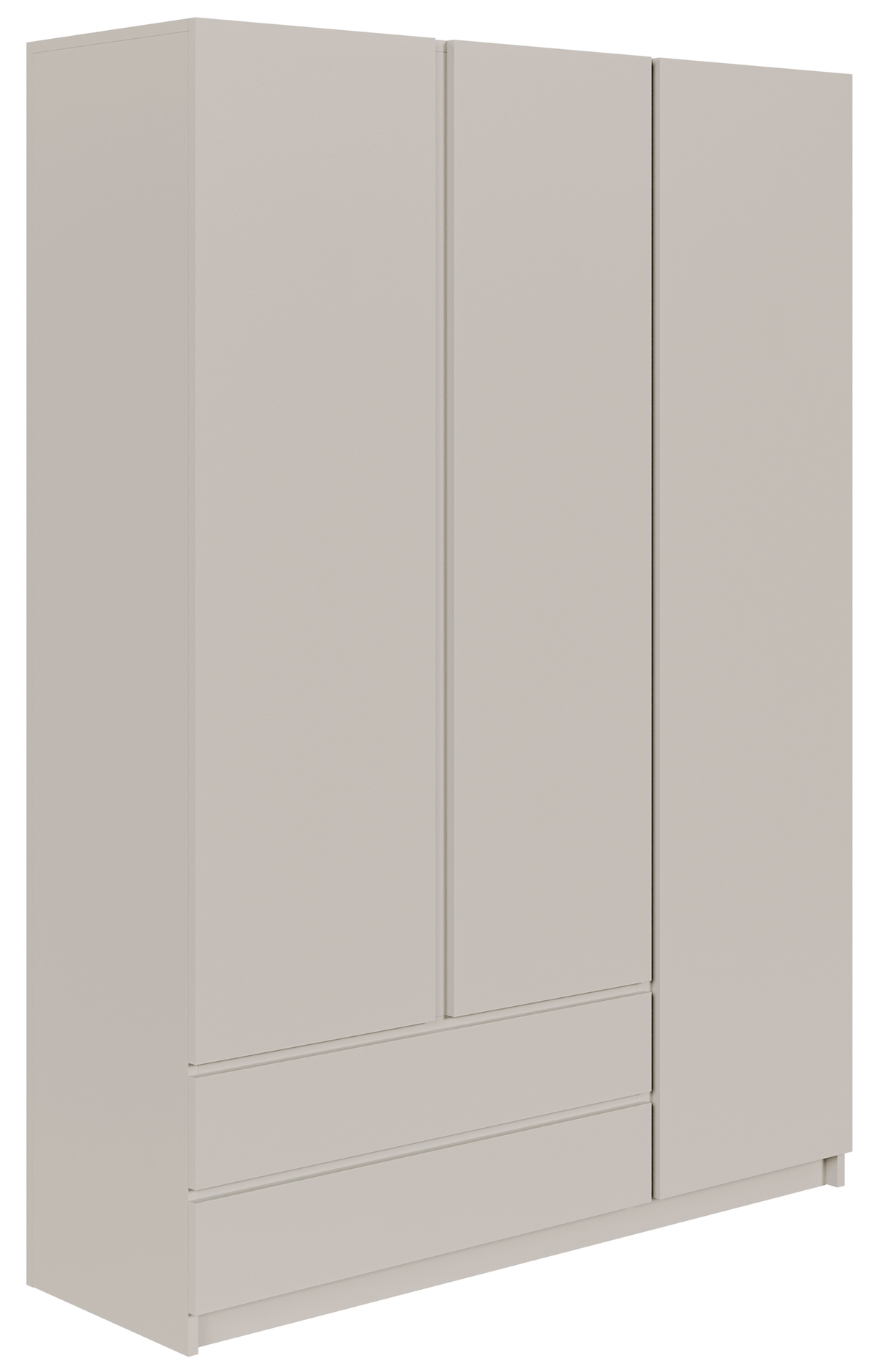 Armoire trois portes Bemmi avec deux tiroirs 150 cm cachemire