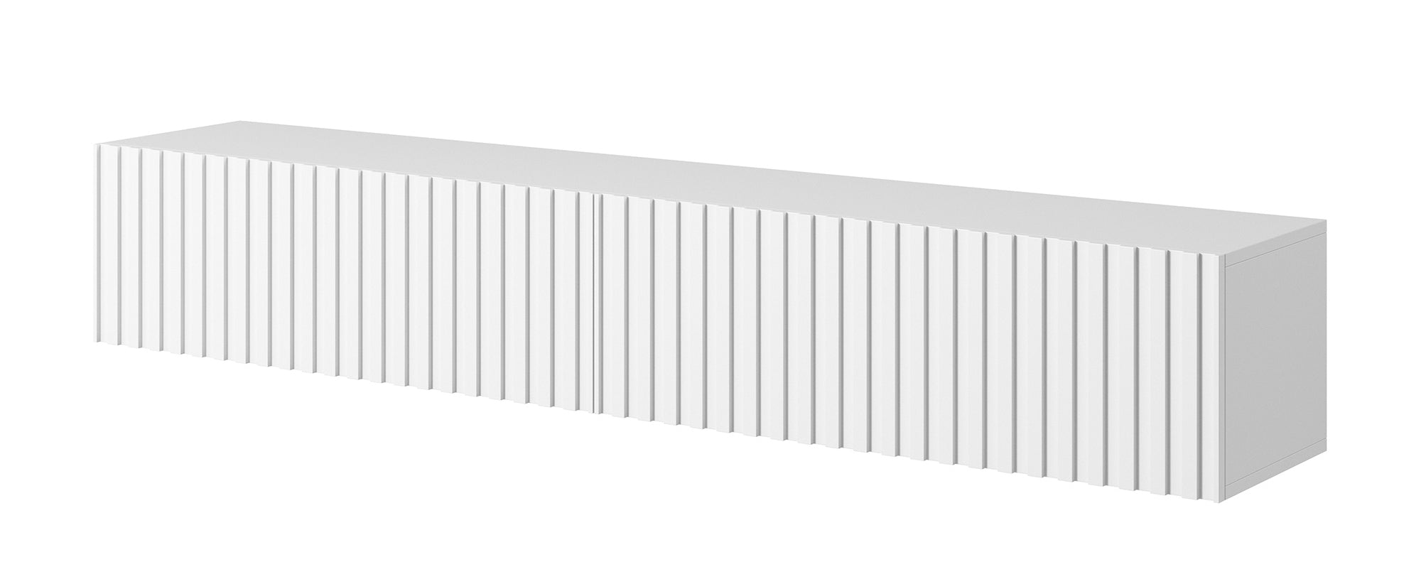 TV-Schrank Telire 175 cm Weiß mit Lamellenfront