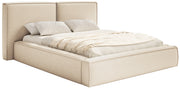 Polsterbett 180x200 cm Tilves mit Stauraum, Metallrahmen, hellbeige Chenille