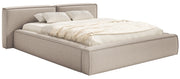 Polsterbett 140x200 cm Tilves Low mit Stauraum, Metallrahmen, beige Chenille