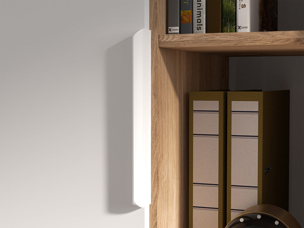 Armoire une porte pour chambre d’adolescent Torino avec niches rainurées 64 cm chêne Honey Castello/blanc alpin/gris graphite
