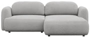 Canapé d'angle Tvoya en forme de L, droit, boucle gris clair avec fonction couchage