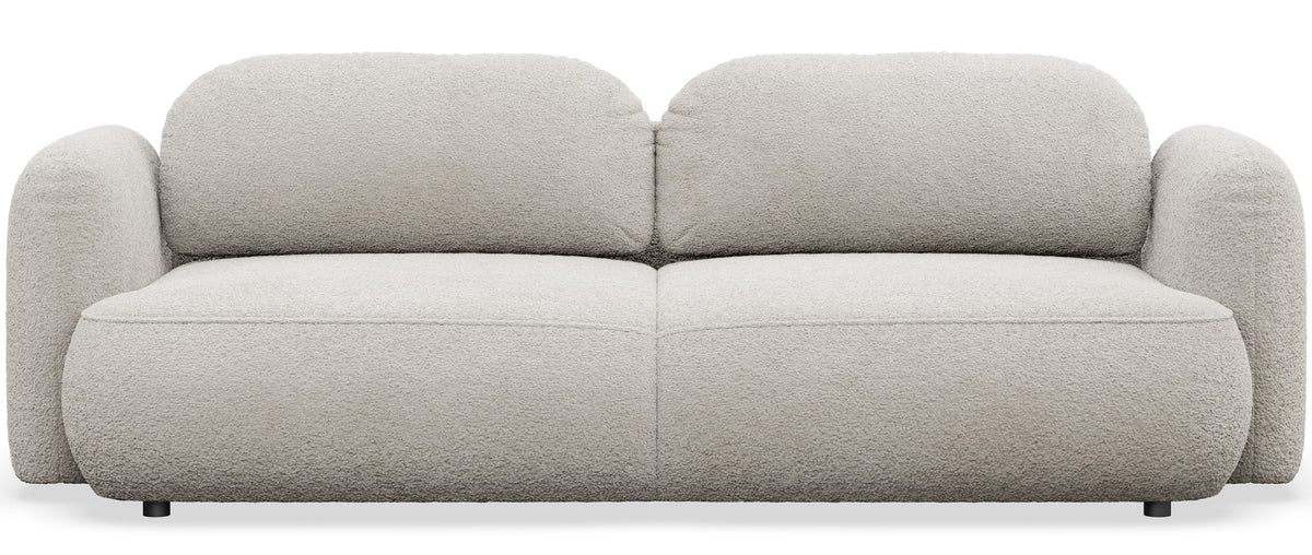Canapé convertible 3 places Tvoya boucle beige clair