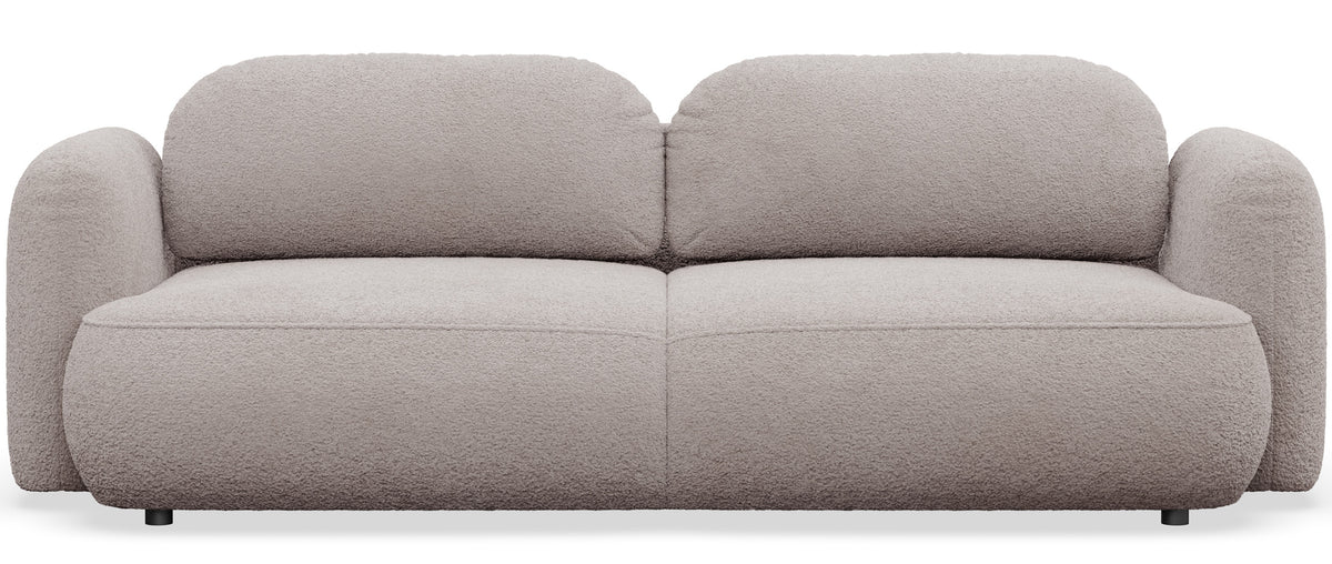 Canapé convertible 3 places Tvoya en bouclé gris beige