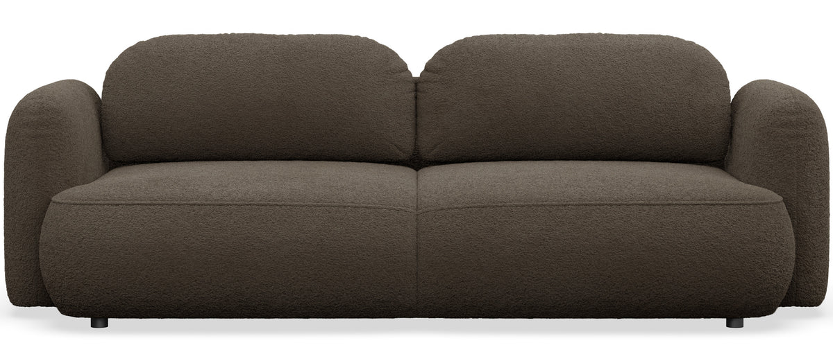 Canapé convertible 3 places Tvoya en bouclé marron