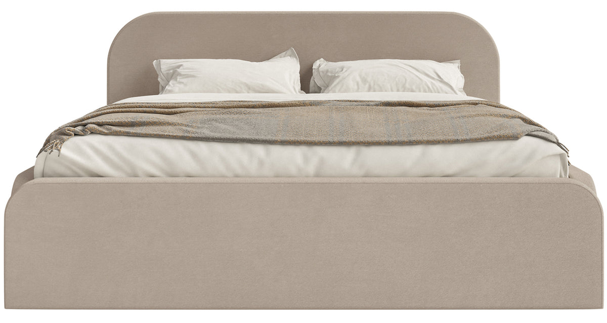 Polsterbett 180x200 cm Umike beige Velours wasserabweisend