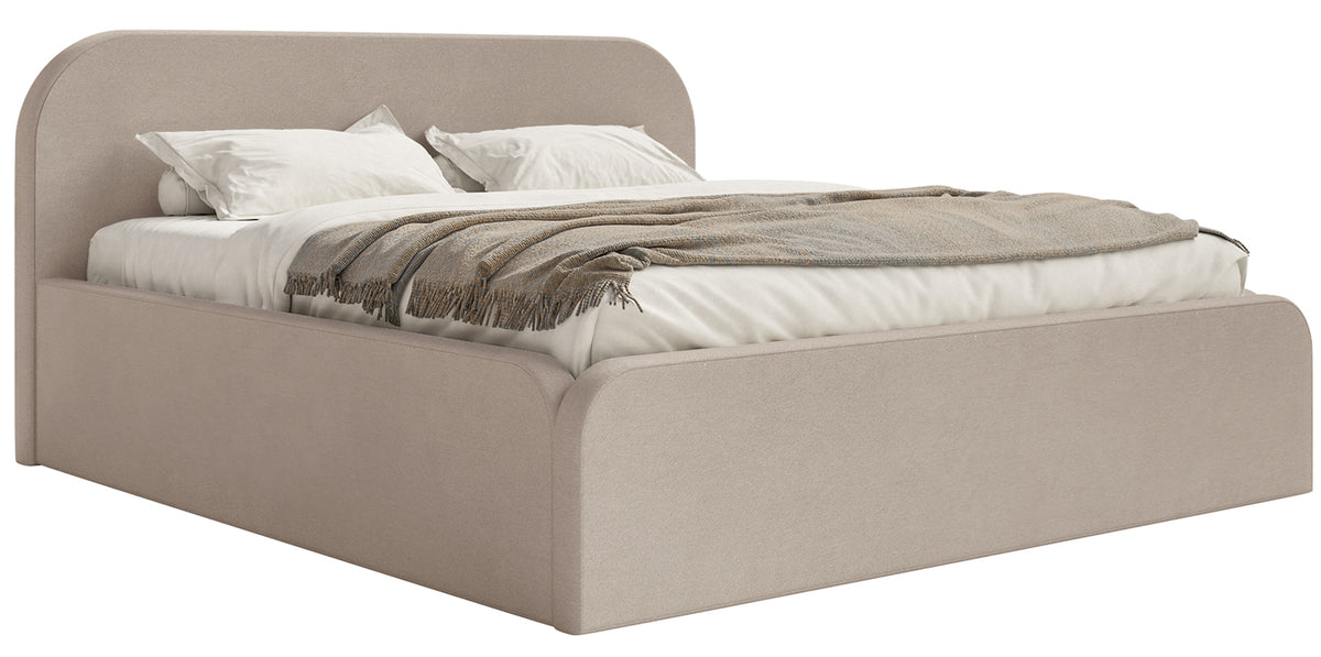 Polsterbett 180x200 cm Umike beige Velours wasserabweisend