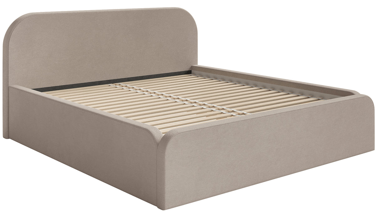 Polsterbett 180x200 cm Umike beige Velours wasserabweisend