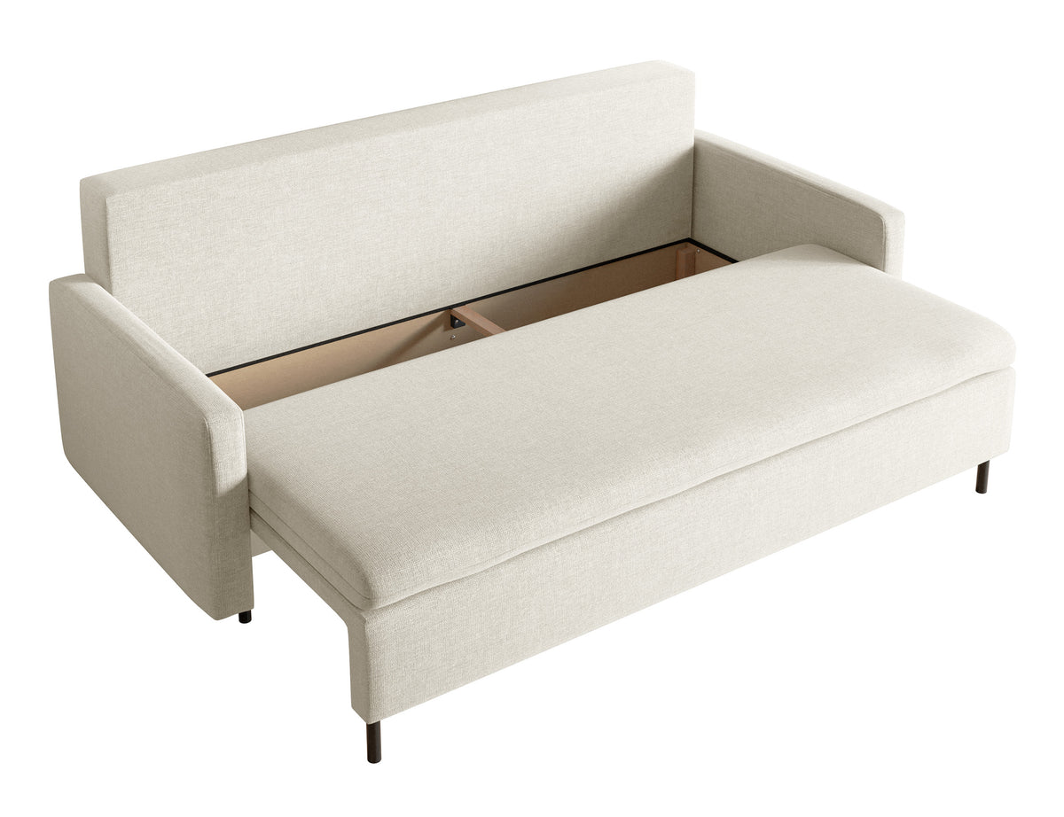 Canapé convertible 3 places Umpro avec coffre en chenille crème