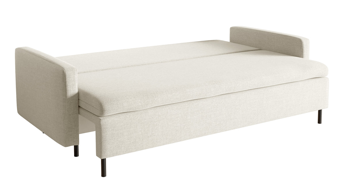 Canapé convertible 3 places Umpro avec coffre en chenille crème