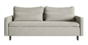 Canapé convertible 3 places Umpro avec coffre, chenille gris beige