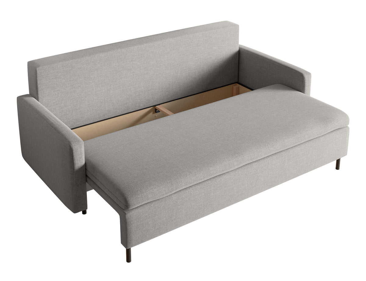 Canapé convertible 3 places Umpro avec coffre de rangement en tissu chenille gris