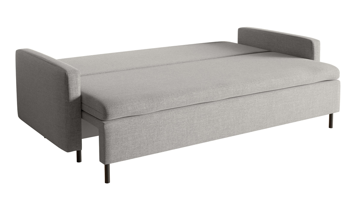 Canapé convertible 3 places Umpro avec coffre de rangement en tissu chenille gris