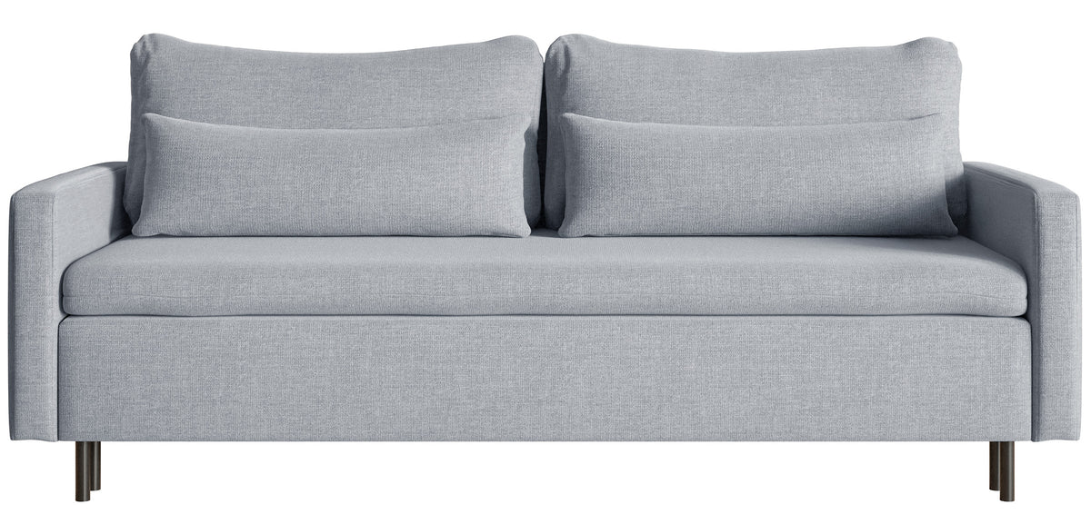 Canapé convertible 3 places Umpro avec rangement, tissu chenille gris facile à nettoyer