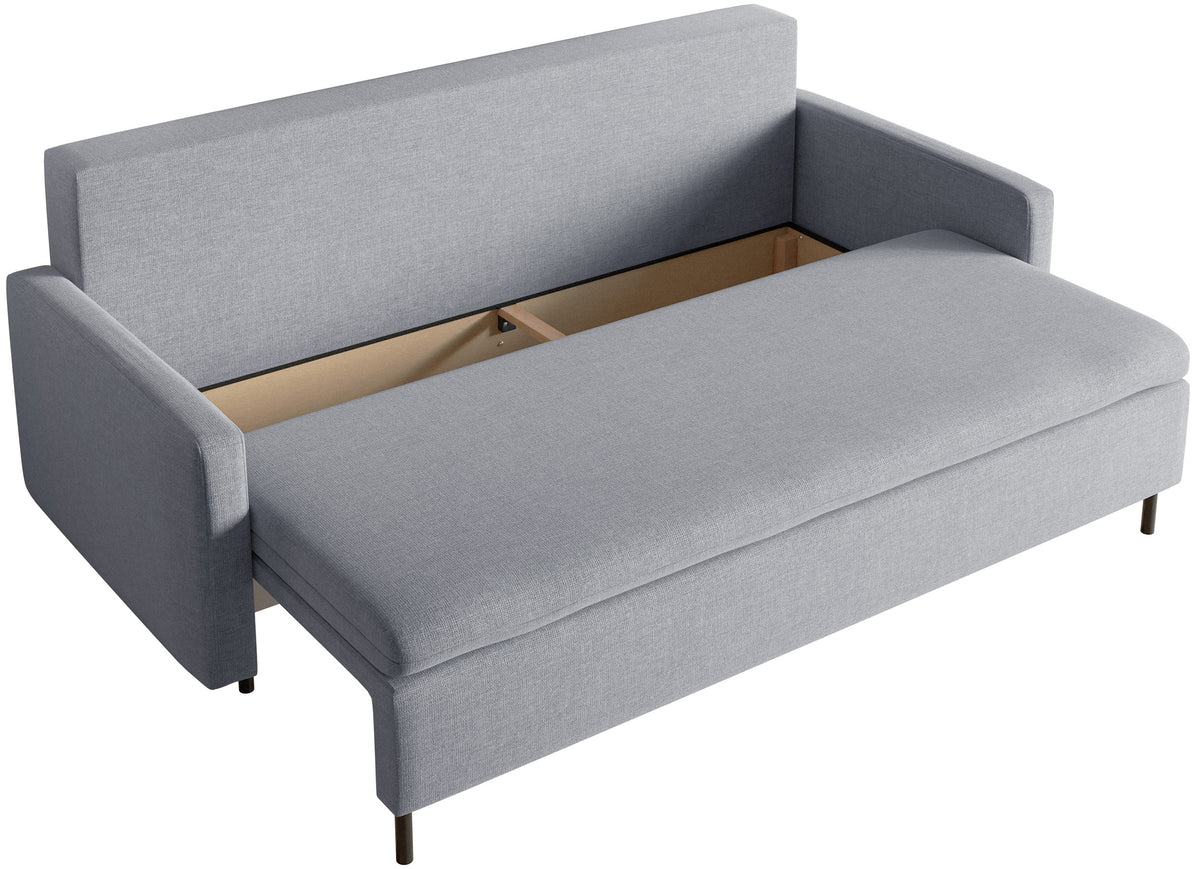 Canapé convertible 3 places Umpro avec rangement, tissu chenille gris facile à nettoyer